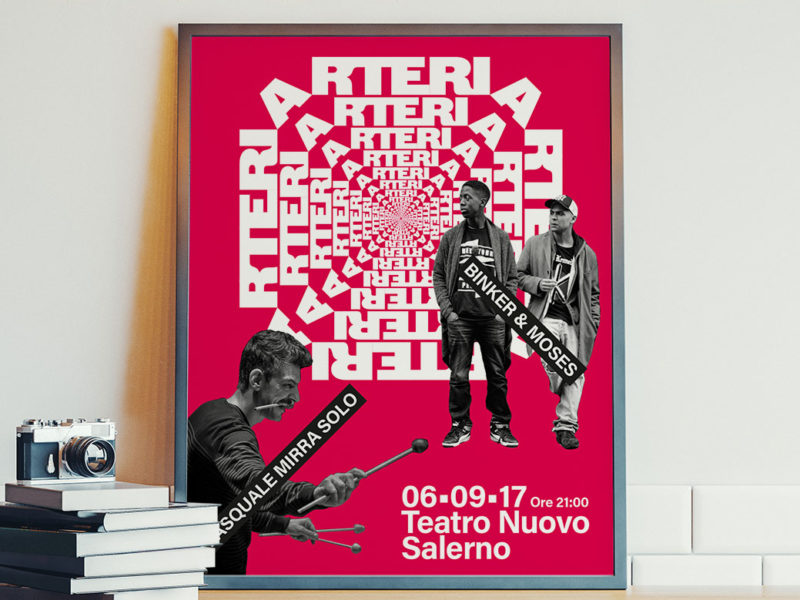 Grafica locandina e volantino concerto a Salerno nell'ambito di un festival musicale
