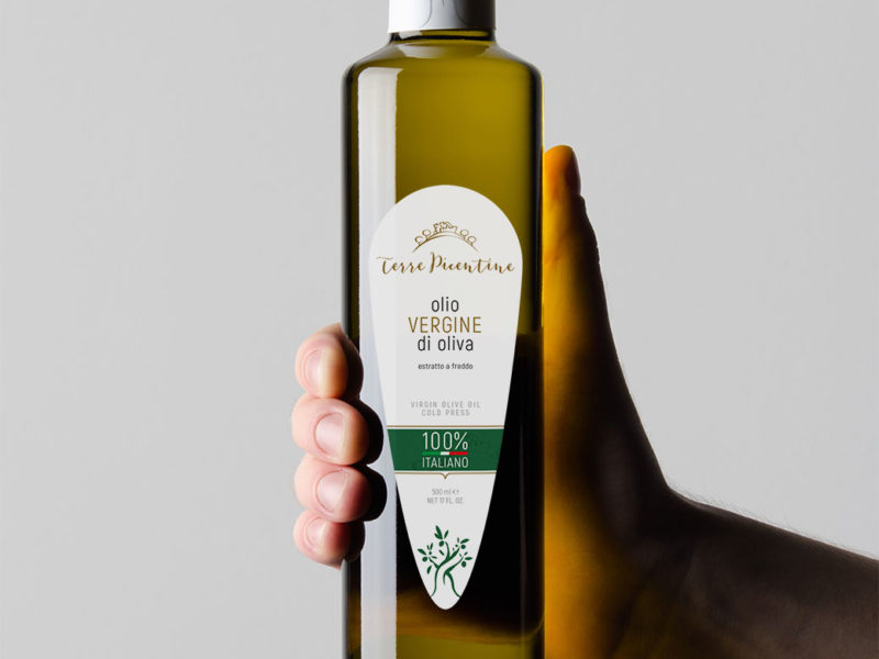 Ideazione e progettazione logo ed etichetta packaging di olio d'oliva